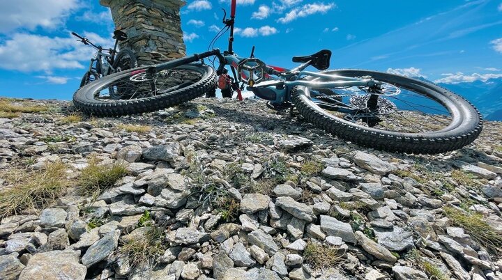 Bike liegend mit Edelweiß im VG | © Peter Nachtrub